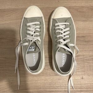 Sage green Converse platform sneakers